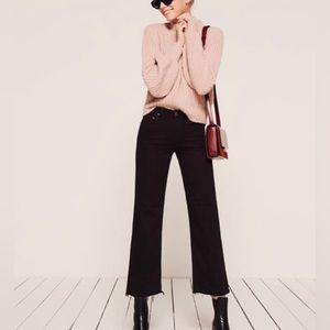 Reformation “Stretch Flood” High Rise Ankle Jeans With Raw Hem Size 24